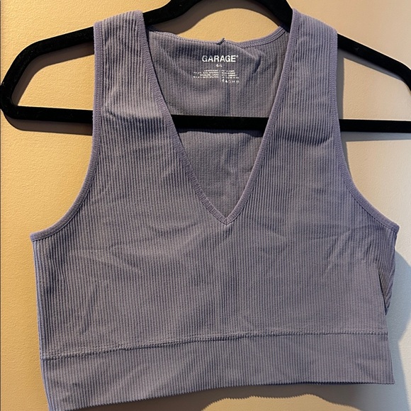 Garage Tops - Garage Women's Mauve Ribbed Crop Top